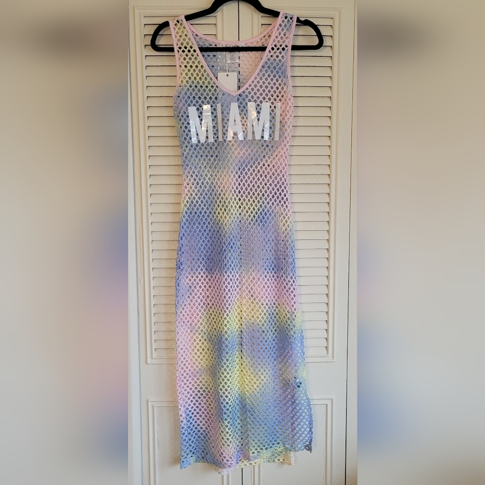 Surf Style Miami Tie Dye Crochet Maxi Cover Up Dress S Small